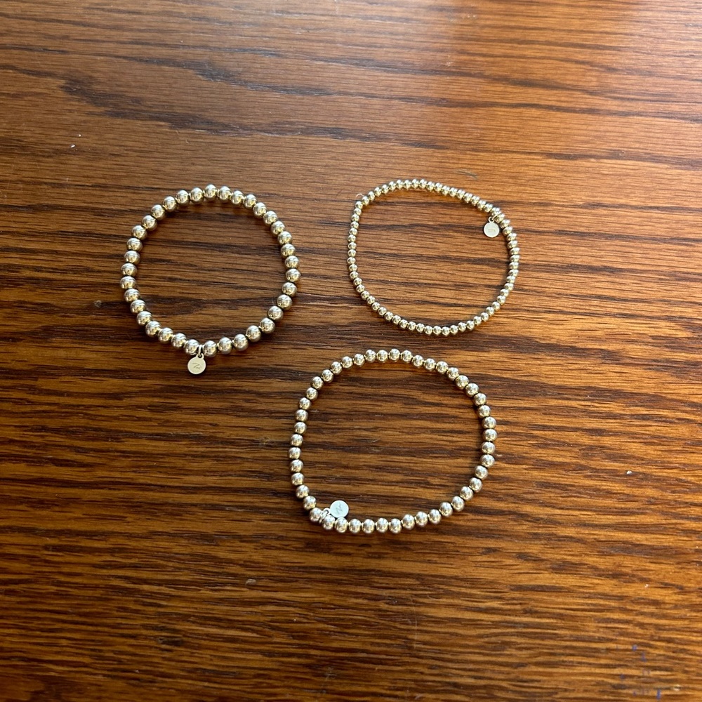Zoe Lev Gold Beaded Bracelet Stack